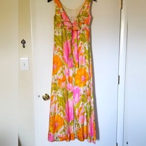 Vintage 1960s Flower Power Empire waist dress